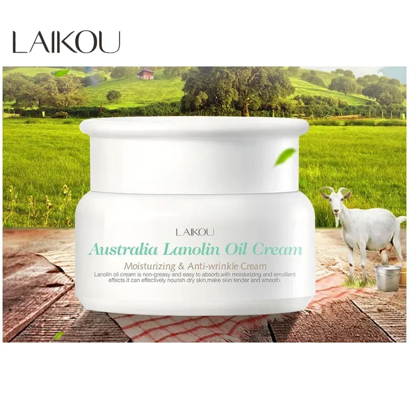 LAIKOU Australian Lanolin Oil Cream Moisturizing Nourishing Oil Controlling Skincare Face Cream, Making Skin Smooth and Elastic