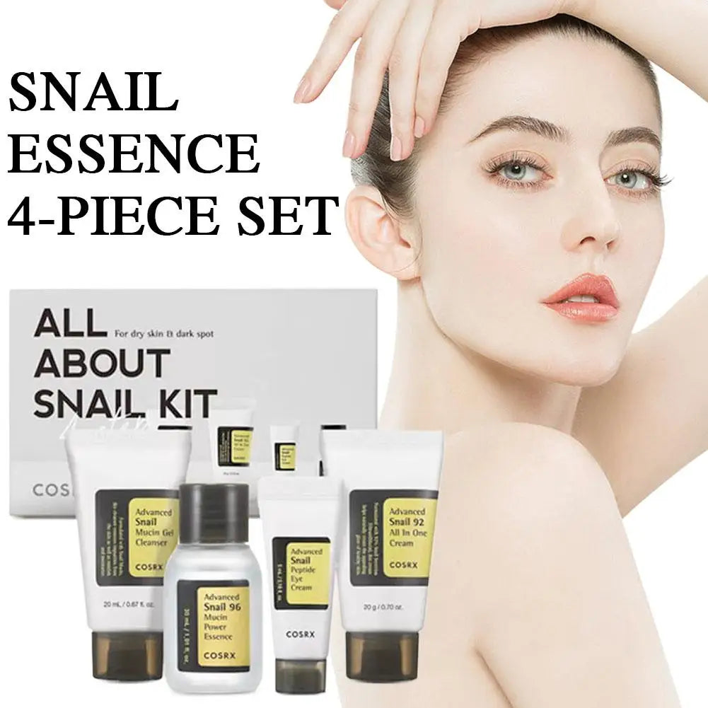 Multi-effect Snail Skin Care Set Hydrating Moisturizing Gentle Face Cream Eye Cream Essence Cleansing Gel Travel Kit