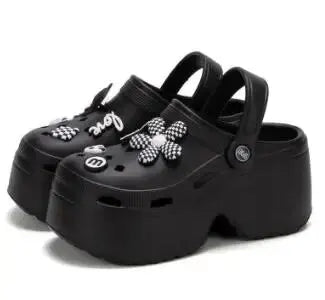Women Chunky Platform Sandals 2024 Summer Soft Thick Sole Diy Clogs Garden Shoes Woman Closed Toe Non-Slip Beach Slides Sandals