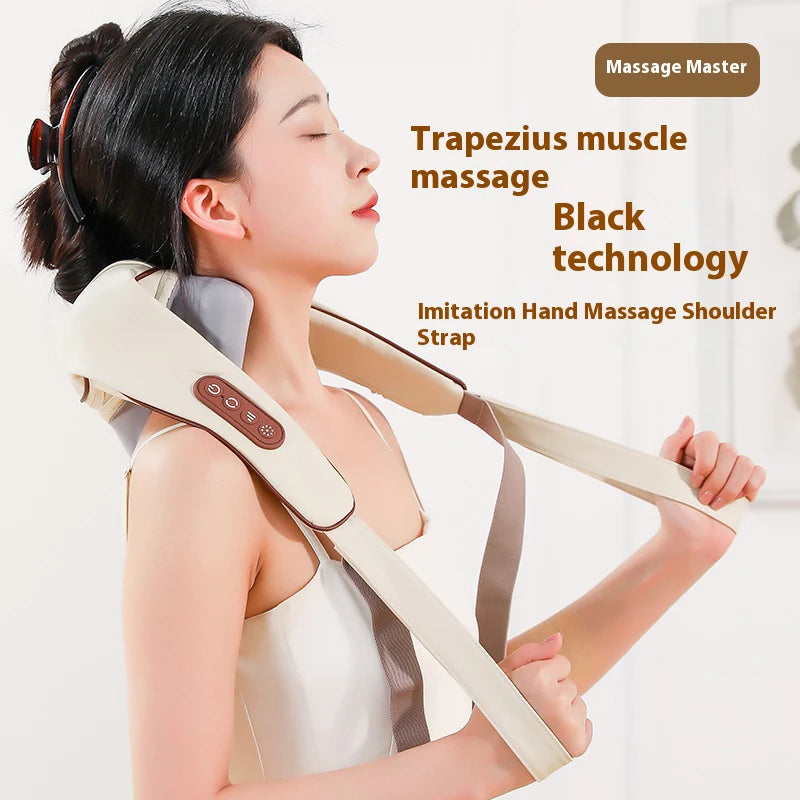 Neck and Shoulder Massager Wireless Shoulder and Back Kneading Massage Shawl Trapezius Neck Cervical Masajeador