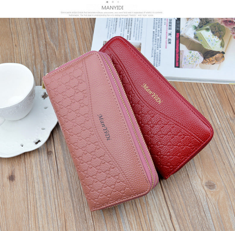 New Long Women's Wallet Female Purses Tassel Coin Purse Card Holder Wallets Double Zipper Pu Leather Clutch Phone Bag