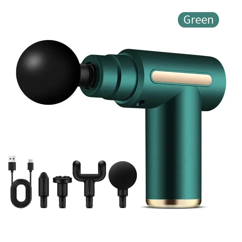 New Portable Fascia Massage Gun Deep Tissue Mini Neck Foot Massage Gun Lightweight Adjustable Speed Whole Body Massage Equipment