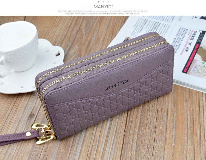 New Long Women's Wallet Female Purses Tassel Coin Purse Card Holder Wallets Double Zipper Pu Leather Clutch Phone Bag