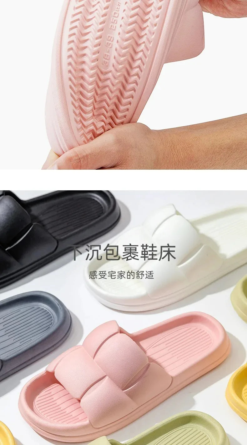 Summer Soft Shoes Cloud Slippers Indoor Mute Bathroom Anti-slip Slide Eva Beach Flip Flops Men Ladies Leisure Sandals
