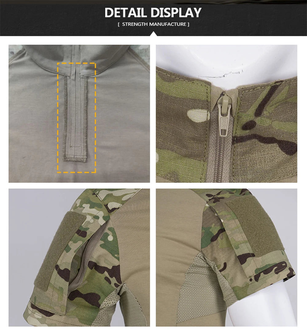 Outdoor Sport Camo Shirts Tees Mens Breathable Tactical CP Camouflage Combat Shirt Hunting Clothes Tops Workout Clothing T Shirt