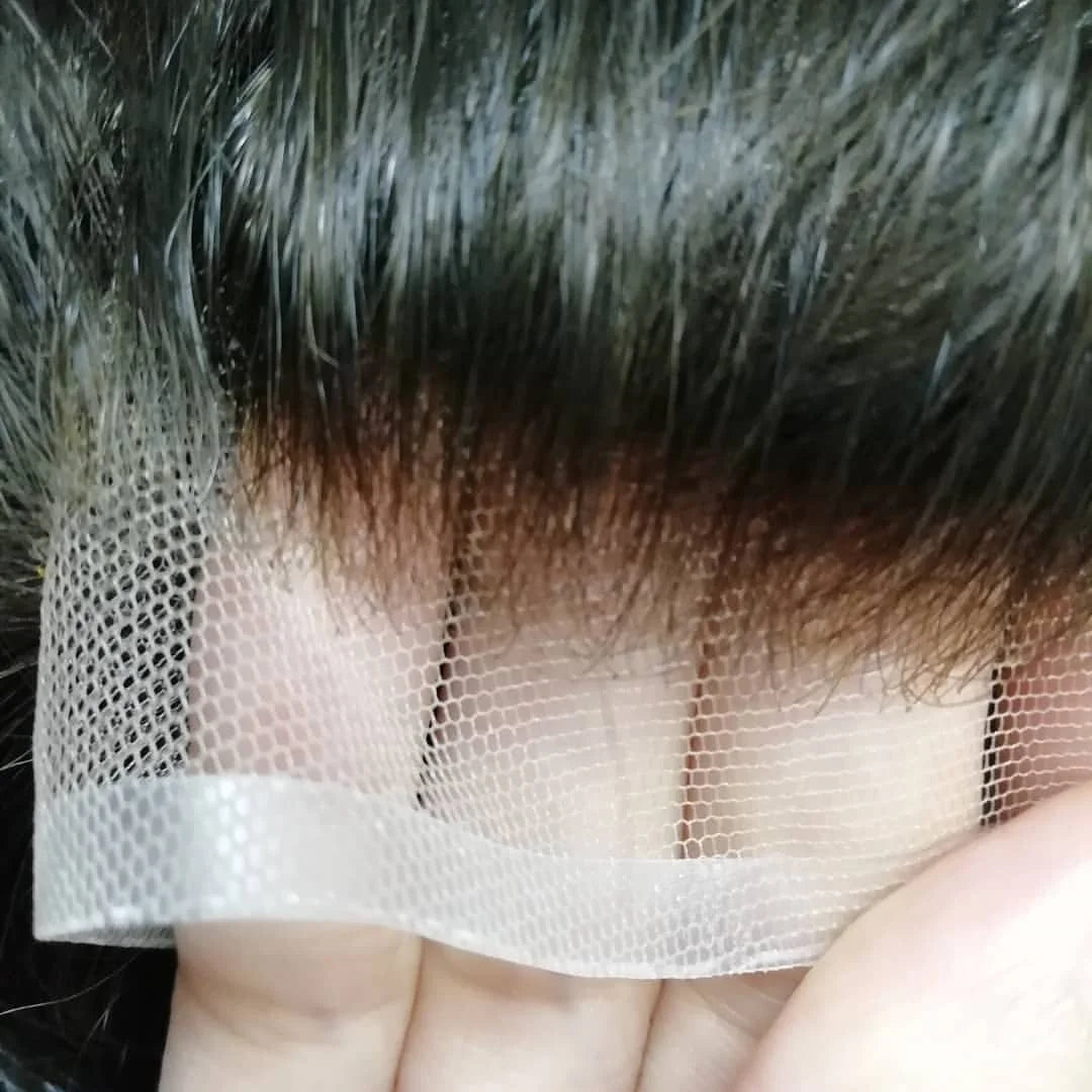 NLW Toupee for Men European Human Hair Pieces Hair Prosthesis Mens Swiss Lace Front with PU Around Hair Replacement System