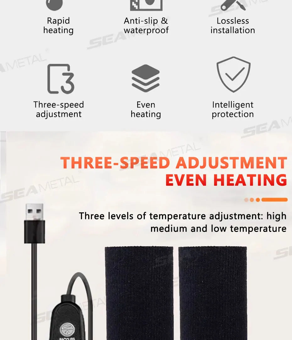 BLALION 12V 3-Gear Motorcycle Heated Hand Grip Adjustable Thermal E-bike ATV Handlebar Heater Warmer Kit Motorcycle Accessories