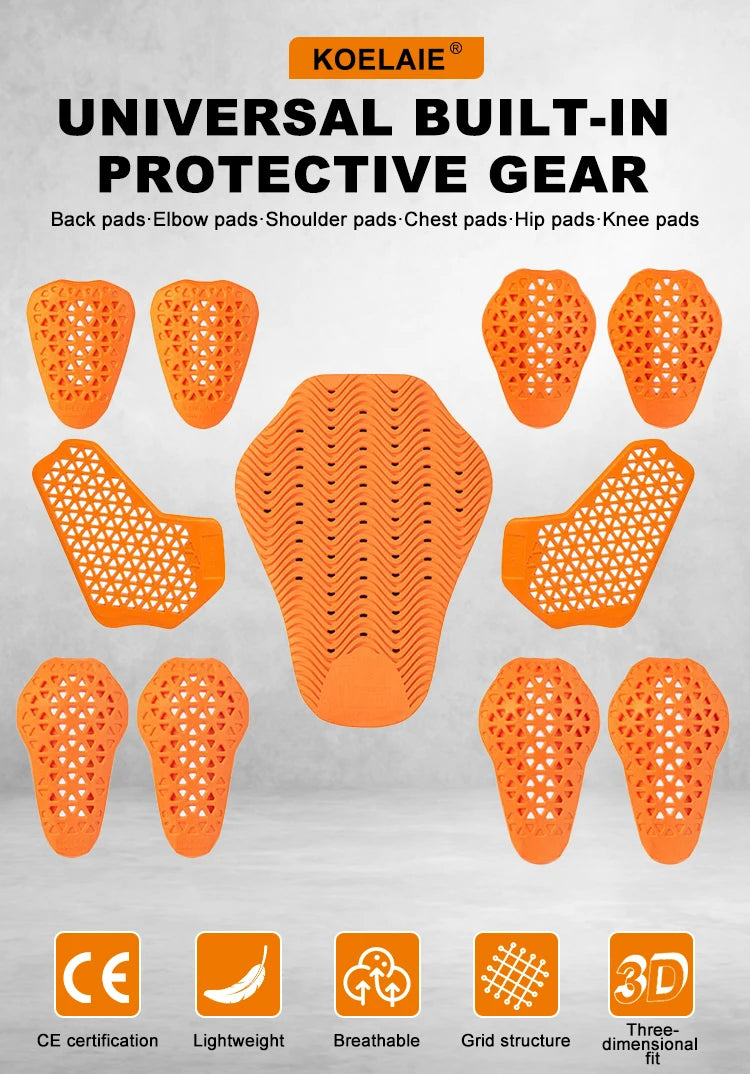 CE Certification Motorcycle Protectors Built-In Motorbike Jacket's Back Pads Motocross Knee Elbow Pads Moto Protective Gear