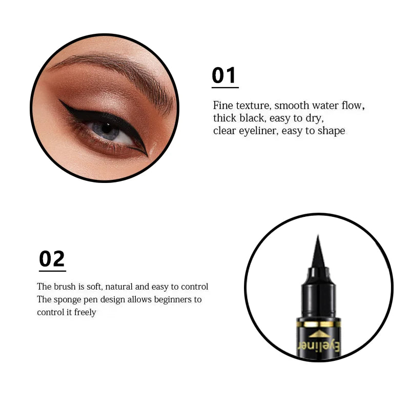 Love Seal Eyeliner Black Eyeliner Set Waterproof Long-lasting Black Eyeshadow Set