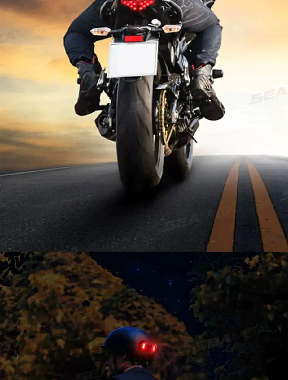 BLALION Motorcycle Helmet Light Bike Taillight Waterproof USB Rechargeable Bicycle Helmet Taillight Safety Signal Warning Lamp