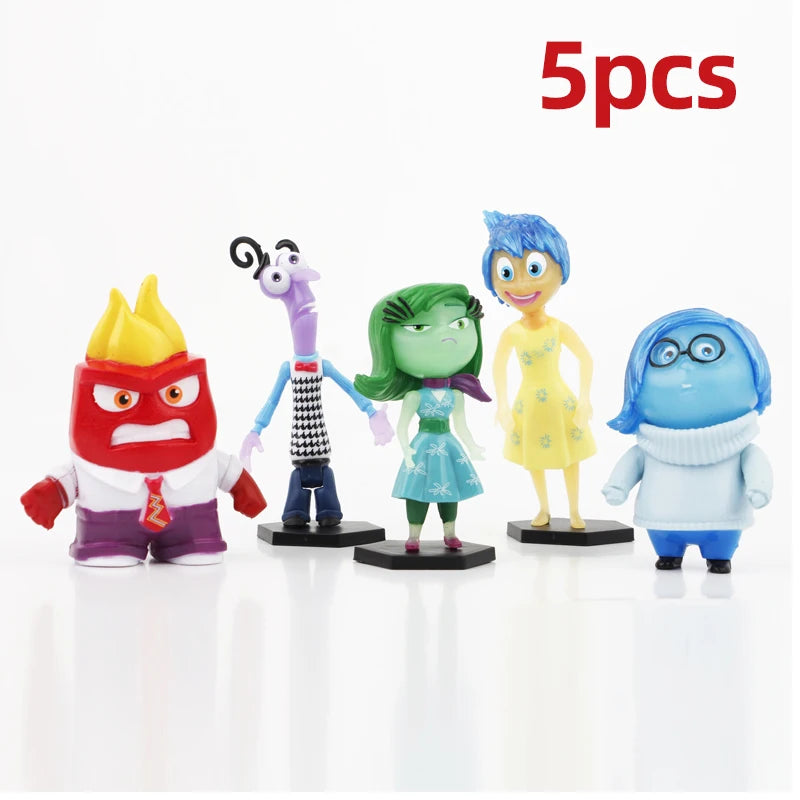 5/6pcs Disney Inside Out Kids Toy Figure Sadness Joy Anger Action Doll Toy Cake Decorative Desk Ornament Kid Birthday Gift
