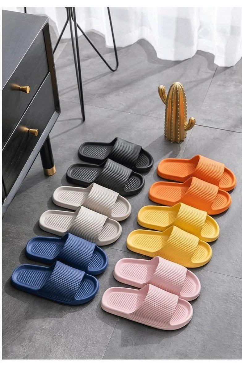 Thick Platform Bathroom Home Slippers Women Fashion Soft Sole EVA Indoor Slides Woman Sandals 2024 Summer Non-slip Flip Flops
