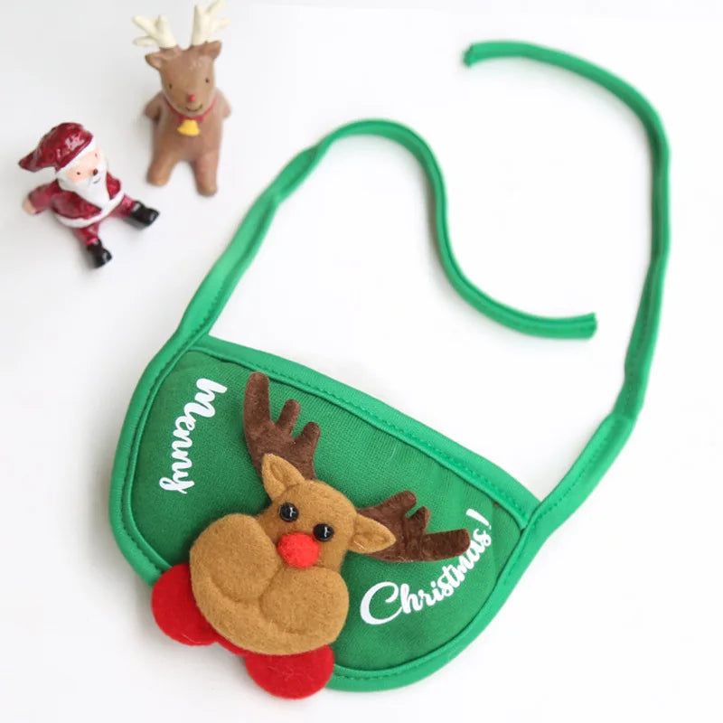 Christmas Pet Hat Cute Cartoon Antlers Saliva Towel for Dog Cat Dress Up Supplies Scarf Autumn and Winter Clothes Pet Accessory