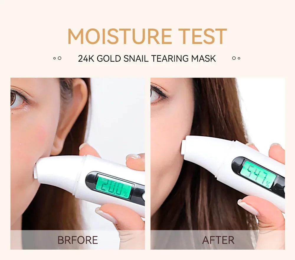 Laikou Peel Off 24K Gold Snail Collagen Mask Reduce Blackheads Deep Cleaning Oil-Control Shrink Pores Hydrating Smooth Face Care