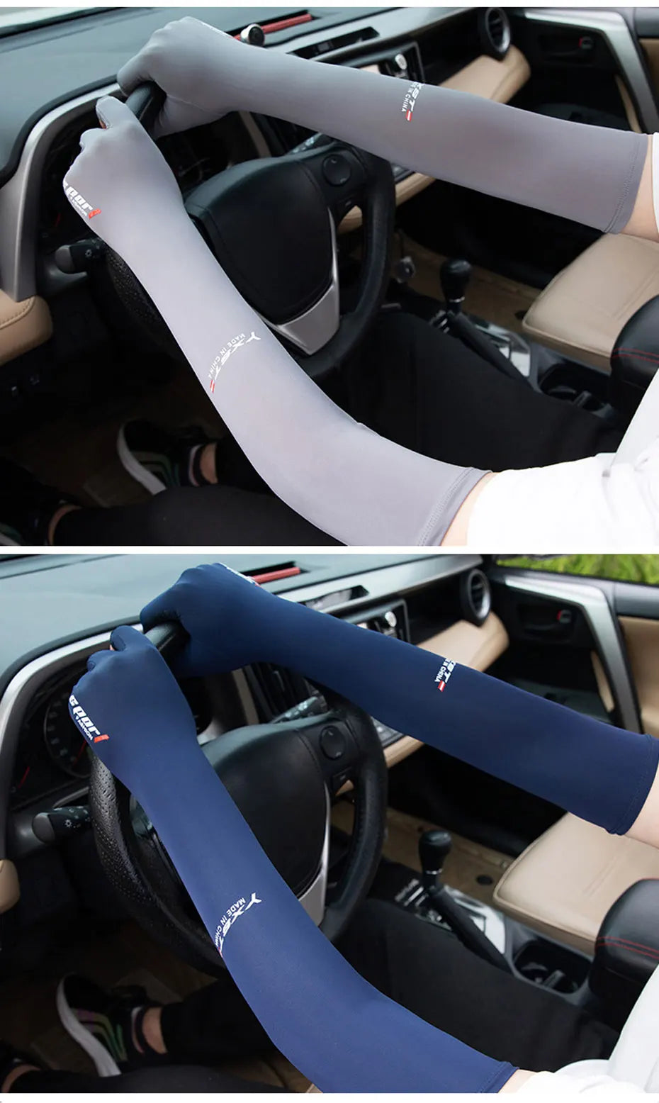 SEAMETAL Ice Silk Sun Protect Arm Sleeves High Elasticity Long Sleeves Ultraviolet-Proof Outdoor Car Driving Summer Cool Sleeve