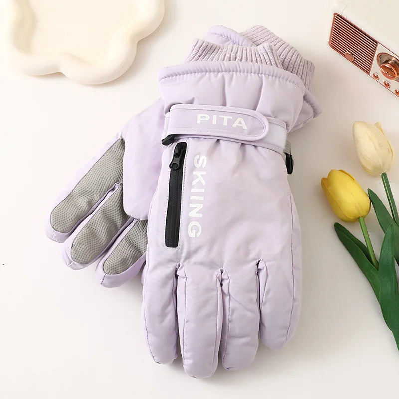 Winter Sports Gloves Non Slip Touch Ski Gloves Waterproof Pocket Snowboard Accessories Warm Men's and Women's Gloves Mittens
