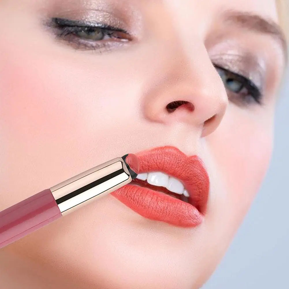 Upgrade Silicone Lip Brush Portable Round Head Lip Brush Professional Mini Concealer Smudge Brush With Cover Makeup Brush
