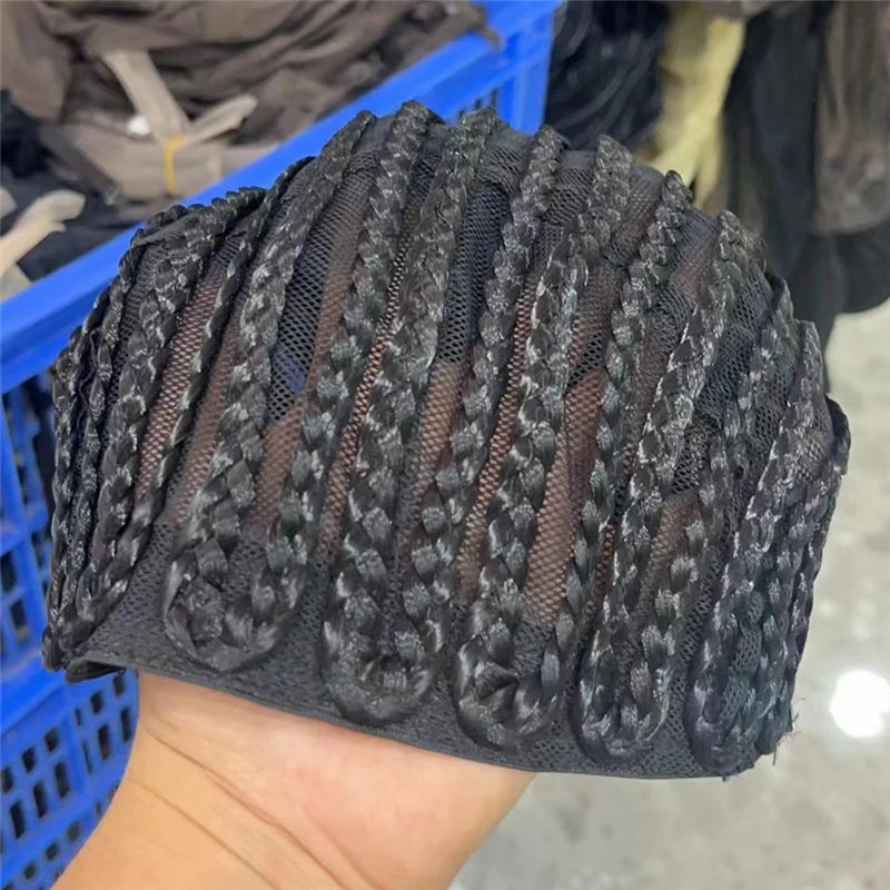 1PC Braided Wig Cap For Crochet Hair Braids Breathable Cornrow Cap for Easier Sew in Weave Hair black ponytail wig cosplay wig