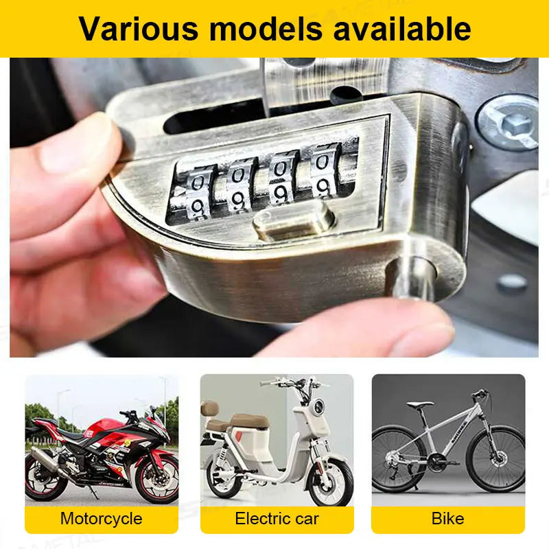 BLALION Motorcycle Scooter Wheel Password Disc Brake Lock Anti-pry Disc Lock Protect Rust-proof Electric Bike Anti-theft Lock
