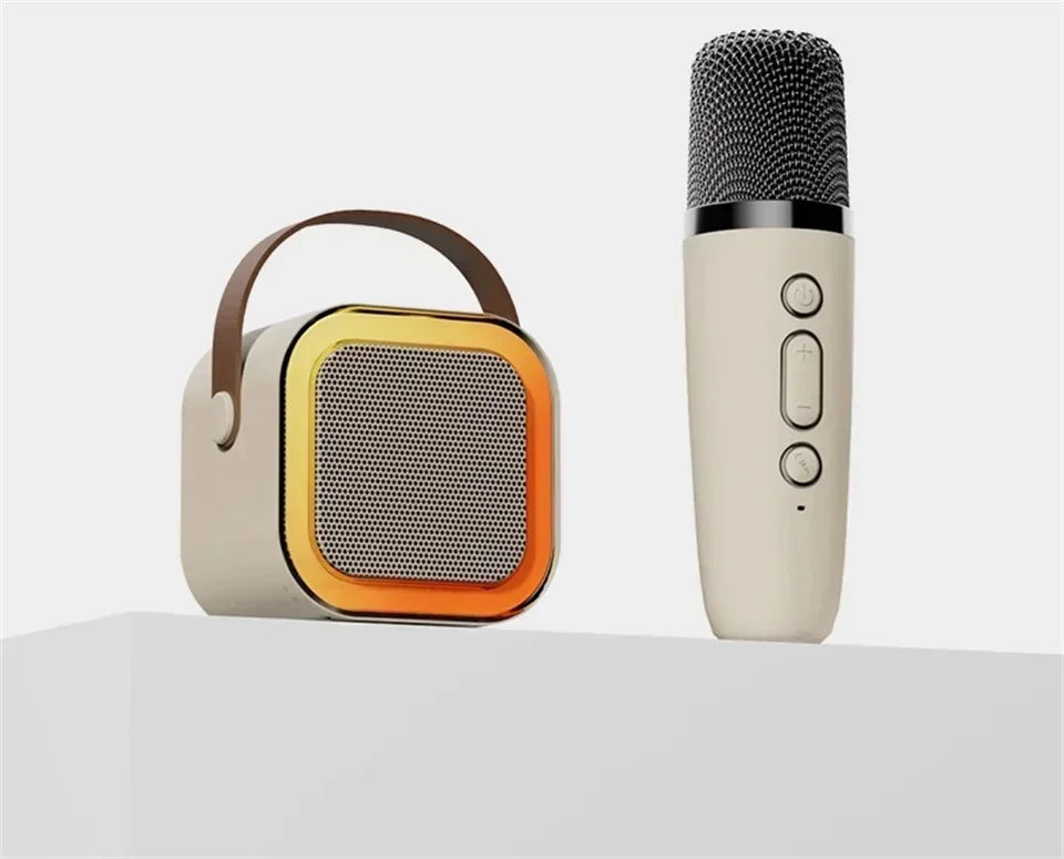 Bluetooth Speaker K12 Portable Karaoke Machine 5.3 PA System With 2 Wireless Microphones Home Family Singing Children's Gifts