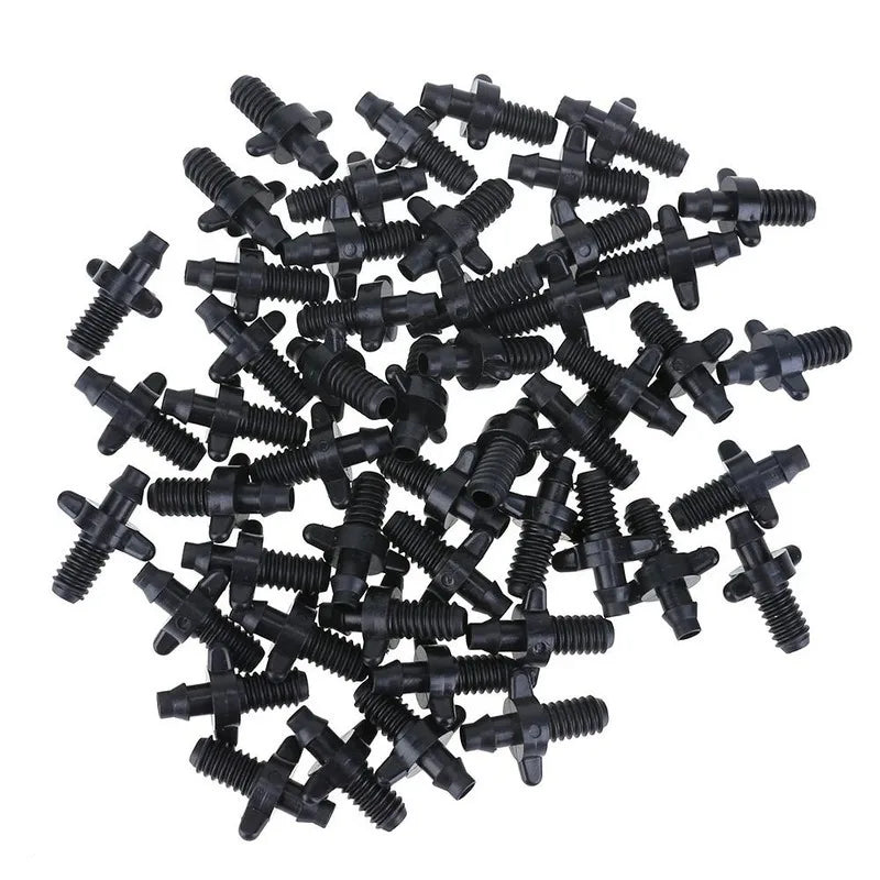 100pcs 6mm Single Barbed Connector PVC Hose Home Garden Drip Irrigation Fittings Watering Hose Connector