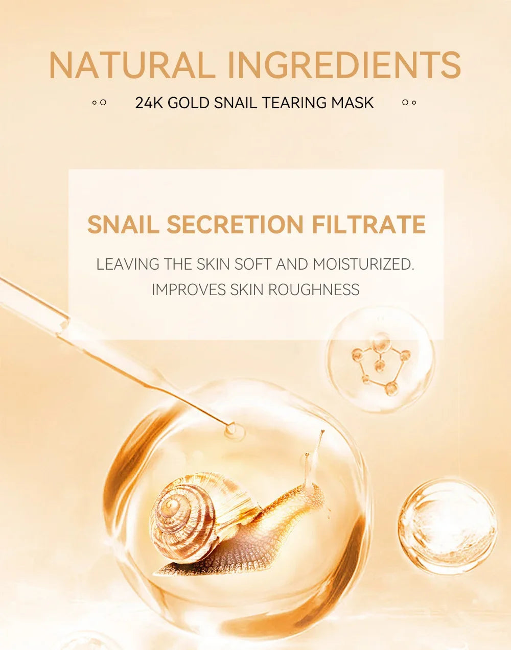 Laikou Peel Off 24K Gold Snail Collagen Mask Reduce Blackheads Deep Cleaning Oil-Control Shrink Pores Hydrating Smooth Face Care