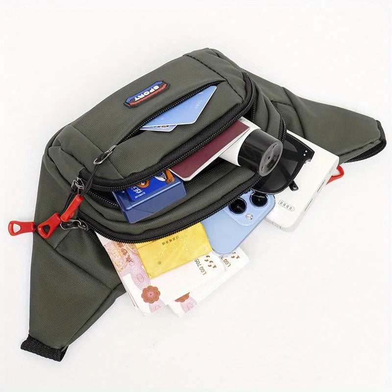 Men's Outdoor Sports Waist Bag, Mountaineering & Running Chest Bag, Waterproof Multifunctional Crossbody Bag