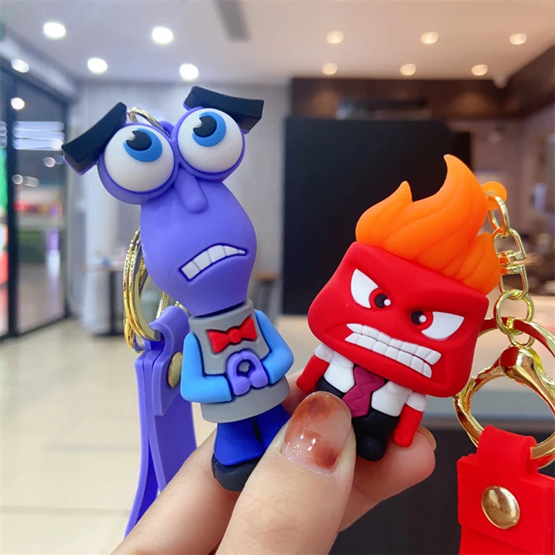 New Inside Out 2 Keychain Kawaii Disney Movie Anime Anxiety Ennui Envy Cute Girls Creative Bag Pendant Car Keychain Toys Gifts