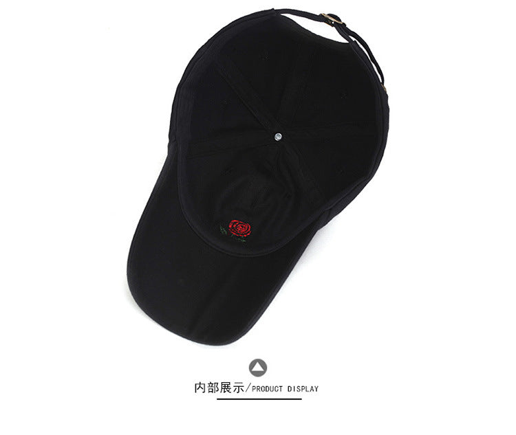 Unisex rose embroidery baseball cap for Men Women flower cap rapper Street hip pop hats cap outdoor sports men female hat