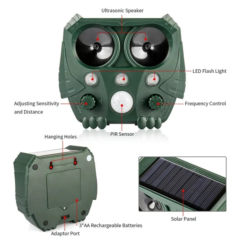 1 PC Garden Solar Powered Outdoor Animal Repeller Motion Sensor Flash Light Dog Cat Raccoon Rabbit Animal Dispeller