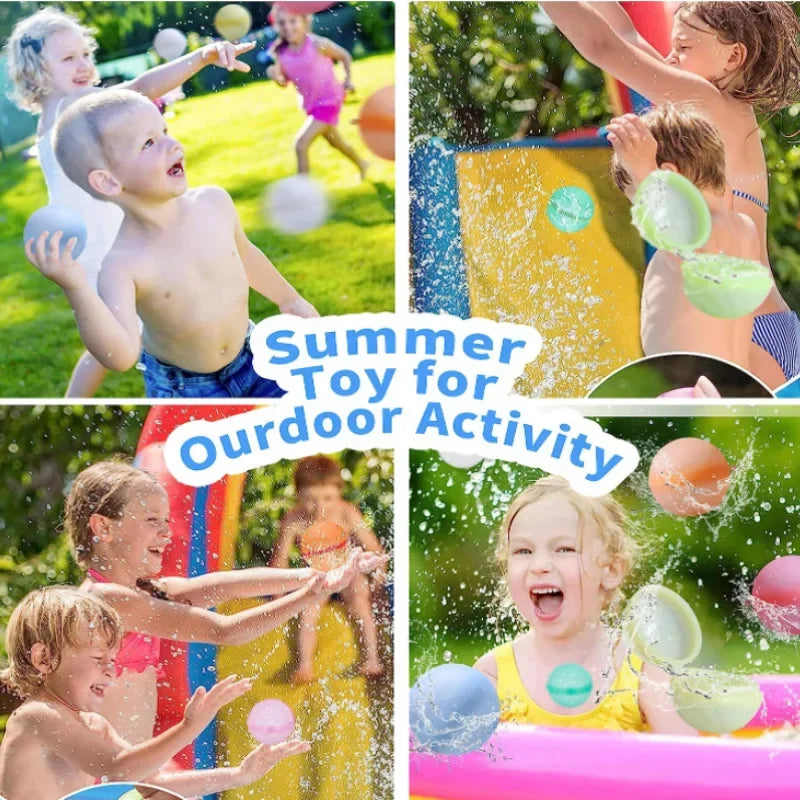 Swimming Pool Magnetic Reusable Water Balloons Refillable Water Balloon Quick Fill Self Sealing Water Bomb Splash Balls for Kids