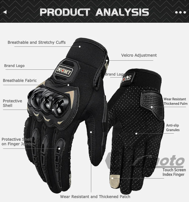 Suomy Motorcycle Gloves Men Women Summer Motorbike Racing Gloves Touch Screen Breathable Motocross Moto Biker Cycling Gloves