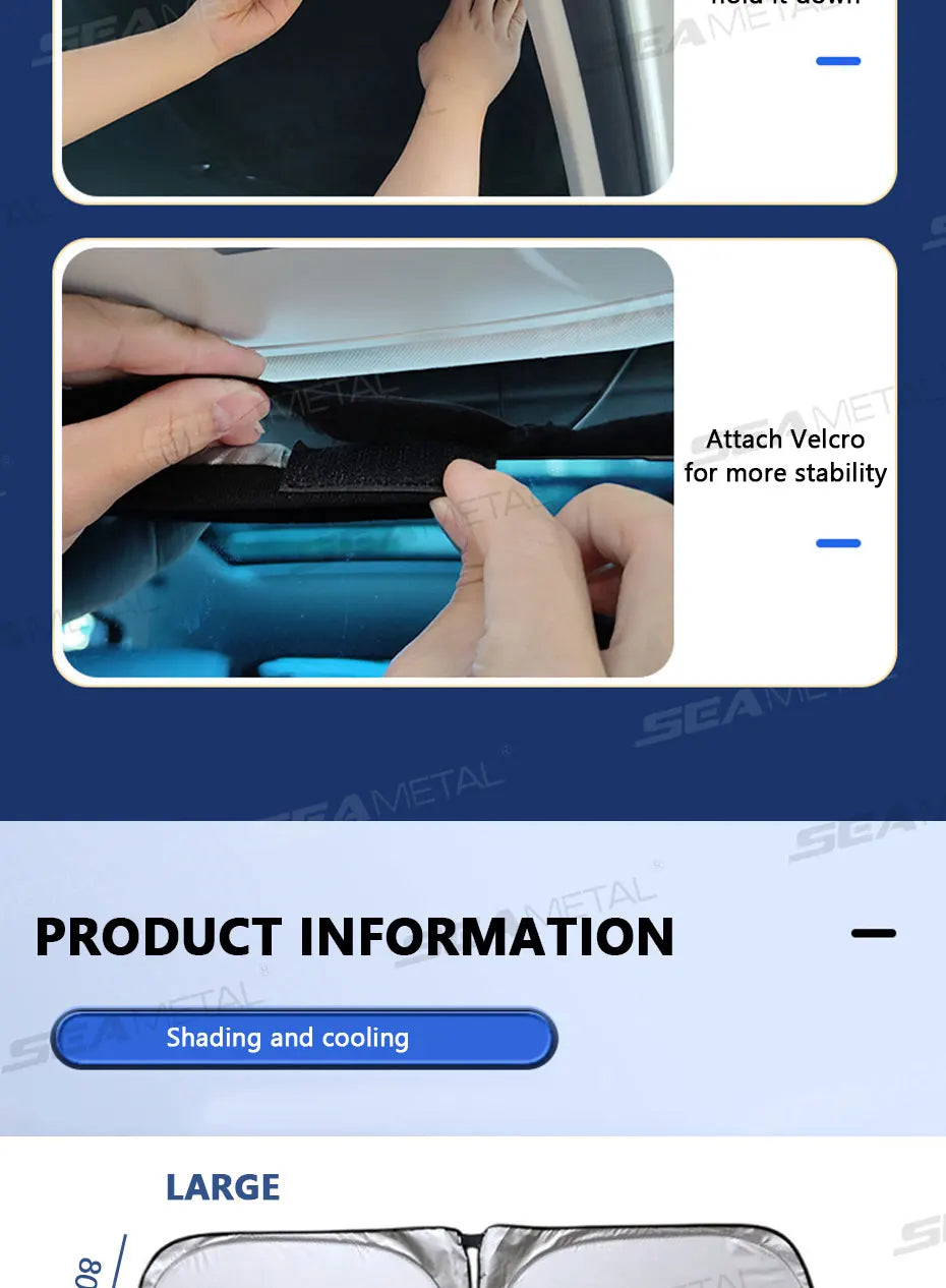 BLALION Car Windshield Sun Shade Blocks UV Ray Reflector Auto Window Sun Shade Visor Shield Cover Protector Foldable Parasol