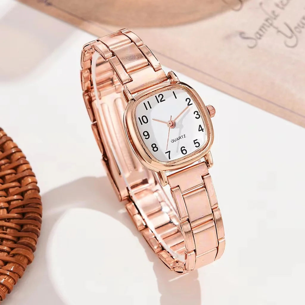 Women Fashion Scale Digital Watch Quartz Steel Band Watches