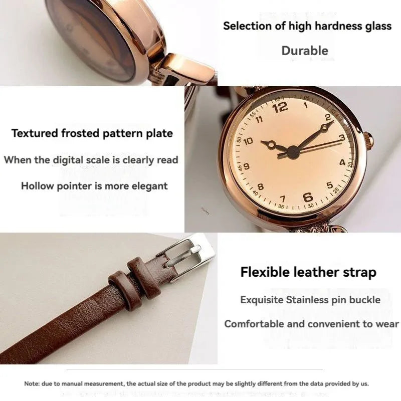Kegllect Ladies Small Dial Quartz Watch Women Minimalist PU Belt Watches Classic Pointer Wristwatch for Girls