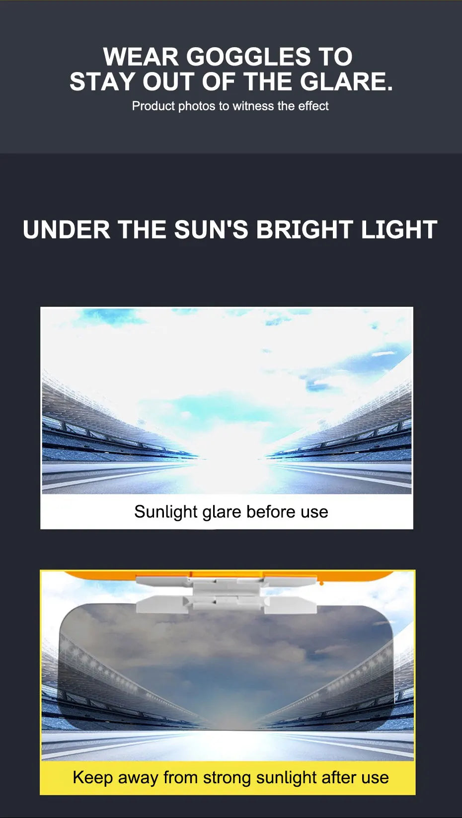 BLALION Car Sun Visor Anti-Dazzle Anti-UV Adjustable Blocker Polarized Sunshade Plate Clear Vision SUV Trucks Auto Accessories