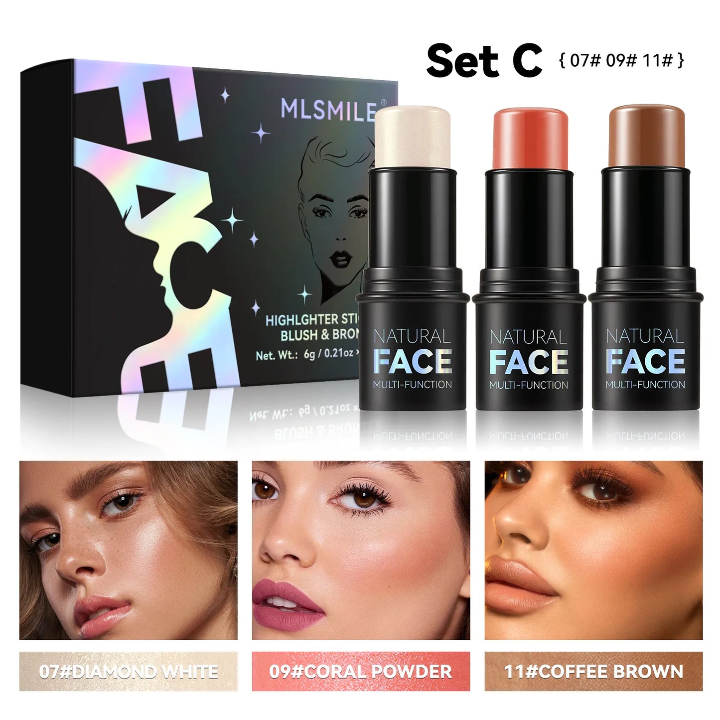 Magic Blush Stick Cheek Lip Tinted Moistured Blush Stick Silky Brighten Blush Cream Blusher Cosmetics Tubes Matte Contour