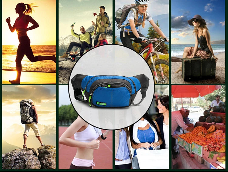 Travel Waist Bag Zipper Outdoor Sports Shoulder Bag Men's and Women's Waterproof Fashion Large-capacity Adjustable
