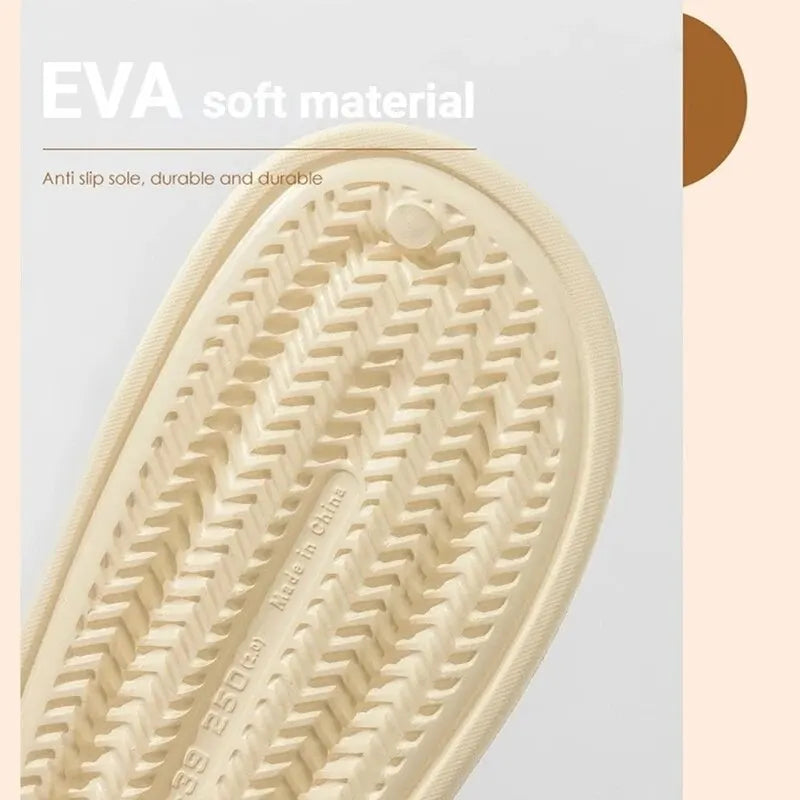 Summer Soft Shoes Cloud Slippers Indoor Mute Bathroom Anti-slip Slide Eva Beach Flip Flops Men Ladies Leisure Sandals