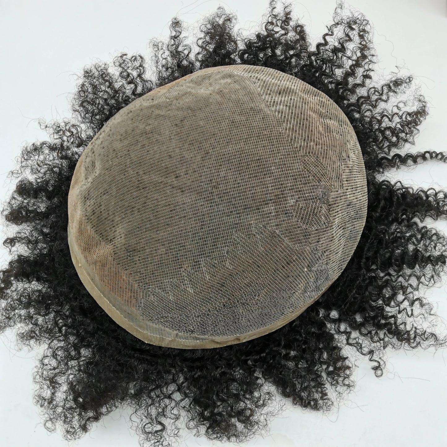 NLW 8mm Afro Curl Men Toupee 10*8 Hair replacement system for Men Full Lace Hair pieces Hair prosthesis Hair units base