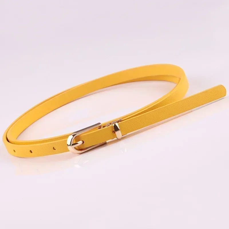 PU Leather Dress Skirt Waist Elastic Thin Belts Ladies Waistband Fashion Belts for Women Luxury Design Women Double Pearl Belt