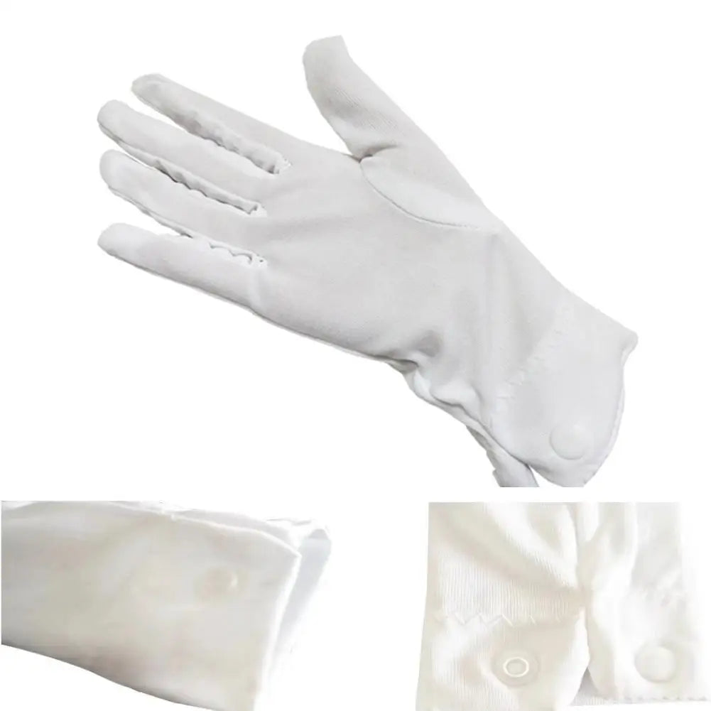 Fashion Design 1 Pair White Dress Gloves White Honor Guard Parade Santa Lady Men Check Hot Sale Solid Color Dress Gloves