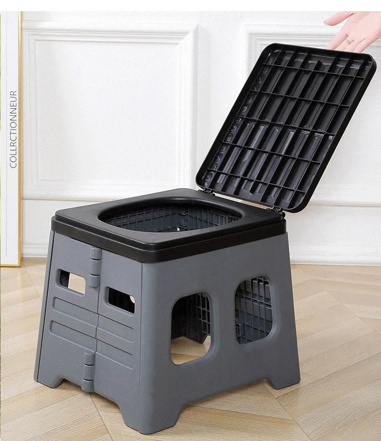Outdoor camping stylefoldable toilet travel self-driving car toilet emergency portable toilet stool toilet stool