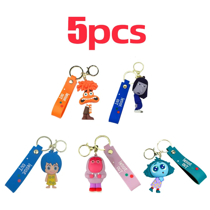New Inside Out 2 Keychain Kawaii Disney Movie Anime Anxiety Ennui Envy Cute Girls Creative Bag Pendant Car Keychain Toys Gifts