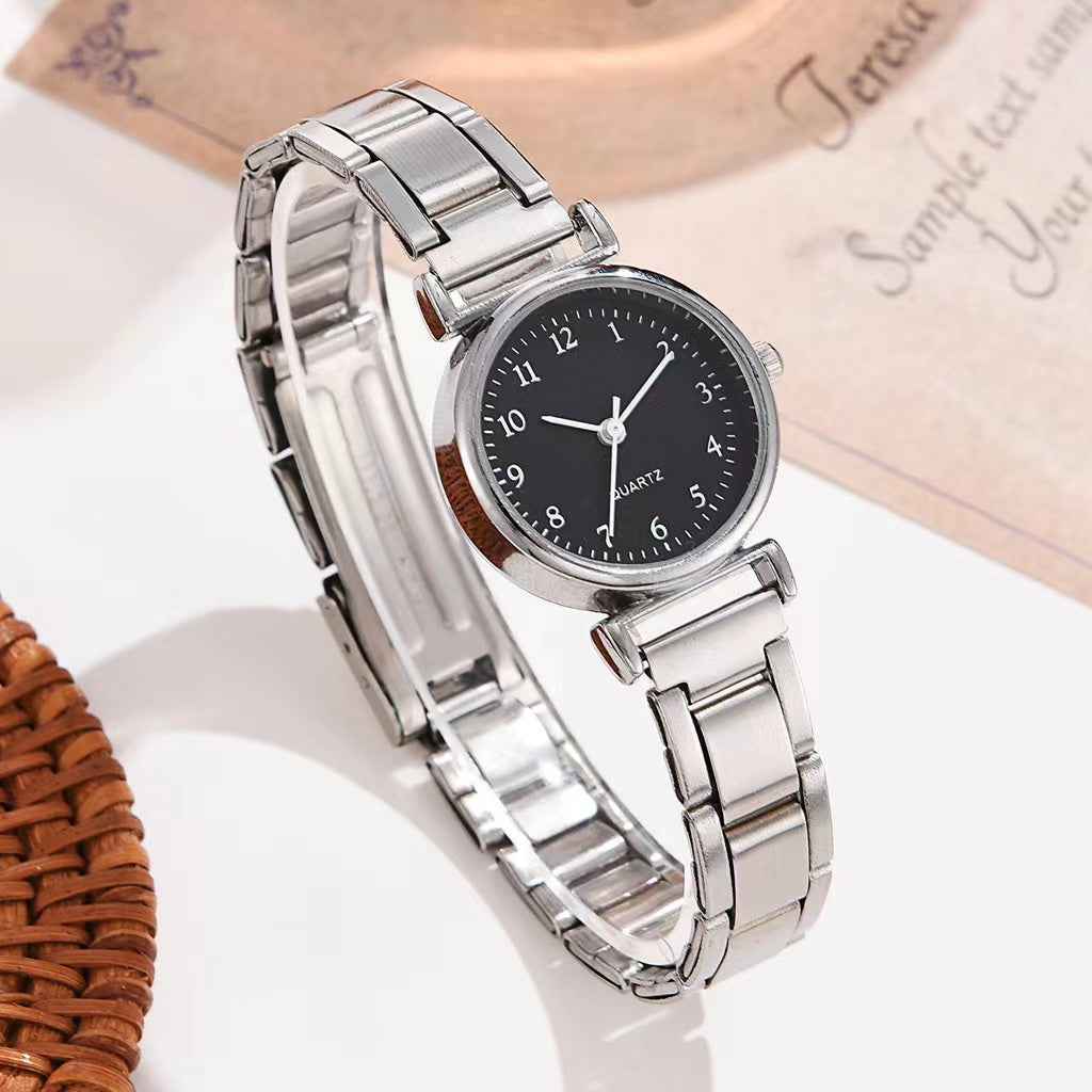 Women Fashion Scale Digital Watch Quartz Steel Band Watches