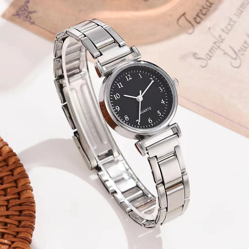 Women Fashion Scale Digital Watch Quartz Steel Band Watches