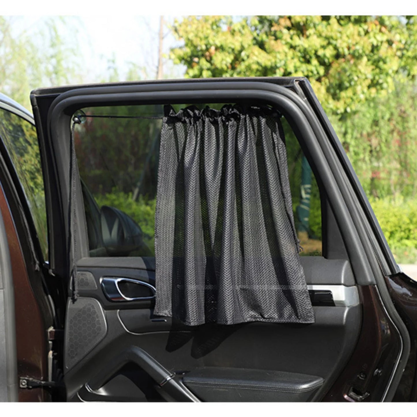 Car Divider Curtains Sun Shade-Privacy Travel Nap Night Car Camping Detachable Simple Curtain(Black)