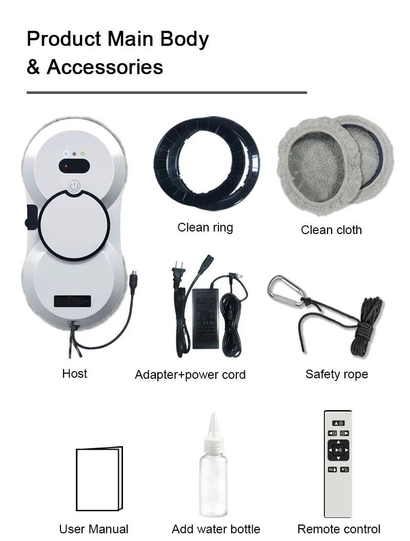 PuRuiKai robot electric automatic window cleaning Robotic vacuum cleaner, with remote control, automatic spray