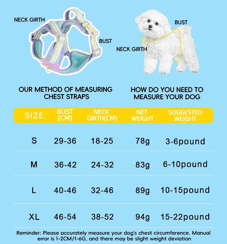 Puppy Harness Collar Dog Big Pet Tactical Vest Accessories Supplies Cats Chest Leash Dogs Pets Things Small Products Collars
