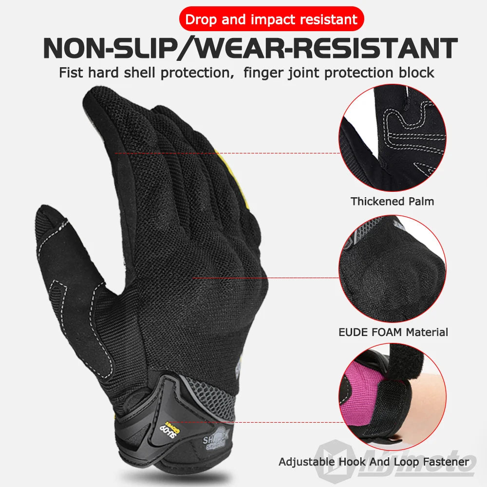 SUOMY Summer Motorcycle Gloves Men Women Touch Function Motorbike Racing Glove Full Finger Guantes Moto Biker Cycling Gloves